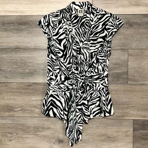 Anne Klein Zebra Print Blouse - Size 4